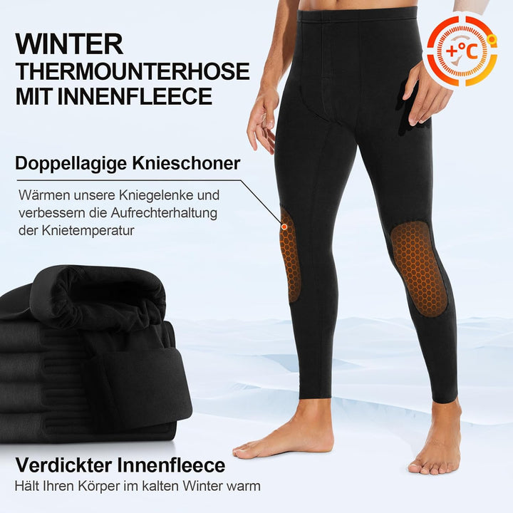 SIMIYA Lange Unterhosen Herren, Extra Warm Thermounterhose Gefütterte Unterhosen Männer Lang, Thermo