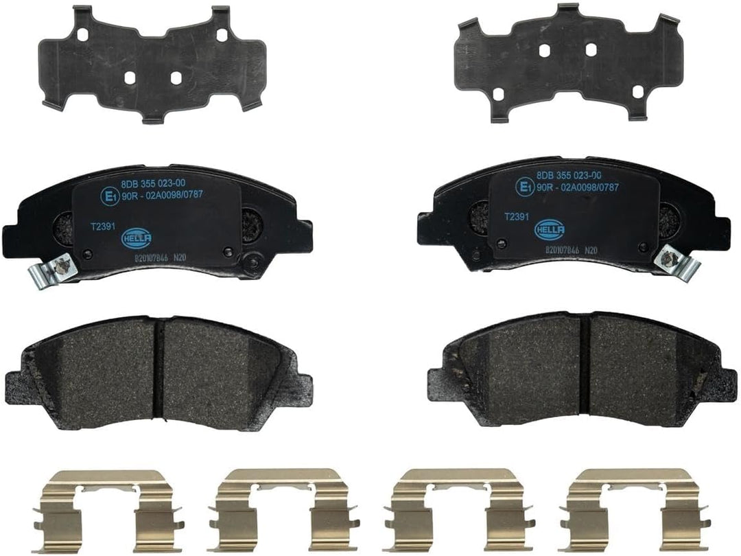 HELLA PAGID 8DB 355 023-001 Bremsbelagsatz - T2391 - Dicke/Stärke: 16.7mm - Bremssystem: Mando - mit