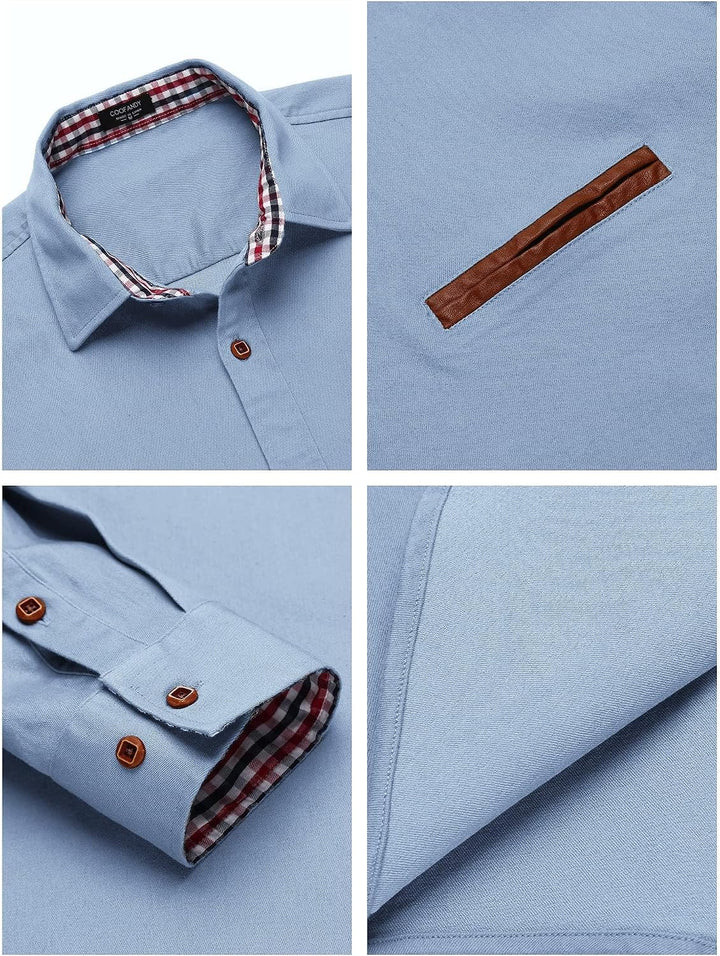 COOFANDY Herren Hemd mit Button-Down-Kragen