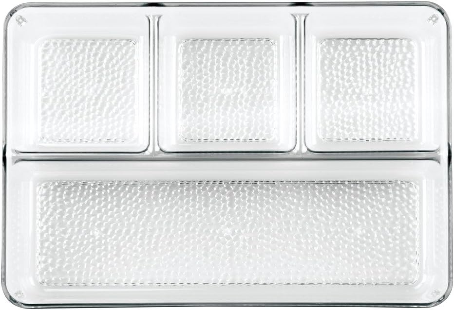 iDesign Kosmetik Organizer, Sortierkasten mit Struktur für Make-up aus Kunststoff mit 4 Fächern, zur