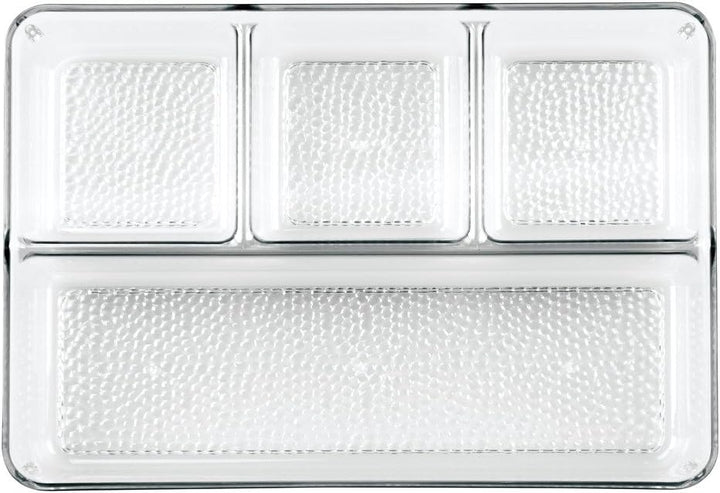 iDesign Kosmetik Organizer, Sortierkasten mit Struktur für Make-up aus Kunststoff mit 4 Fächern, zur
