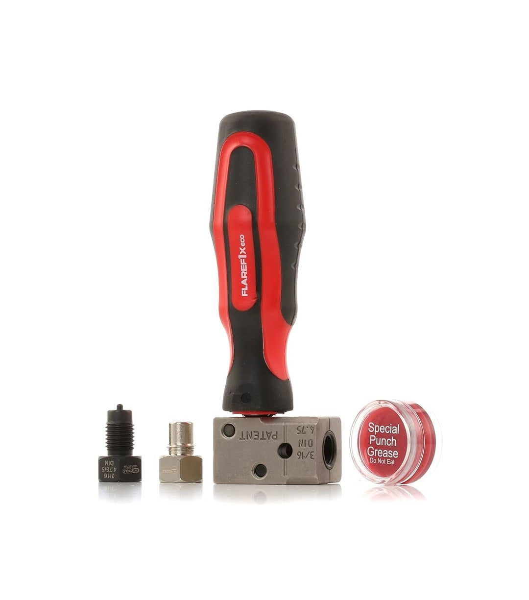 KS Tools 122.1215 FLAREFIXeco 4,75 mm Universal-Bremsleitungs-Bördelgerät-Satz, 4-tlg Single, Single