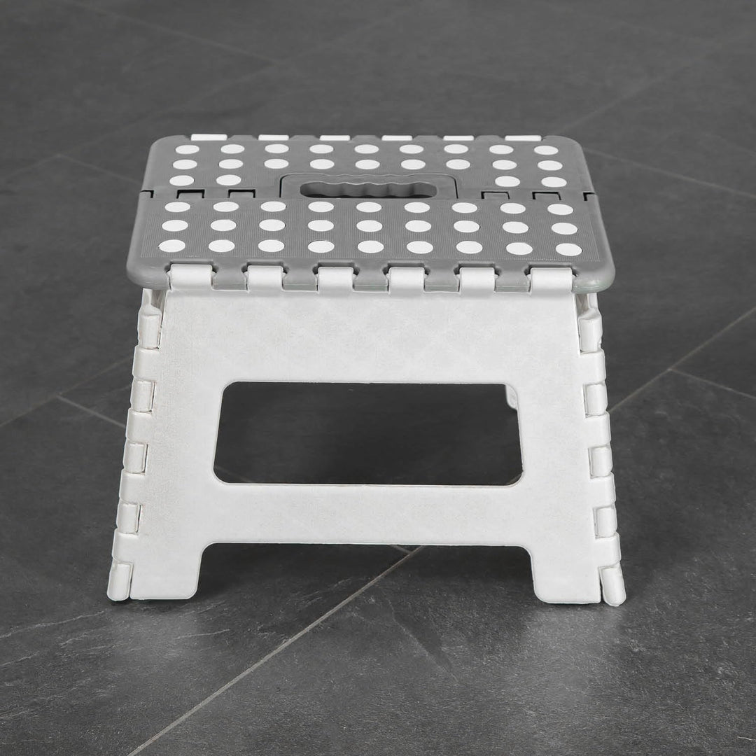 com-four® Klapptritt mit Gumminoppen - Faltbarer Tritthocker - tragbare Aufstiegshilfe für Haushalt,