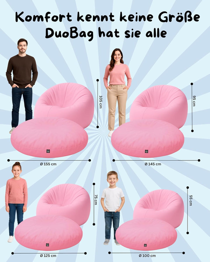 PATCH HOME Sitzsack 2 in 1 Sitzkissen Bodenkissen für Erwachsene & Kinder - Gaming mit Füllung Kisse