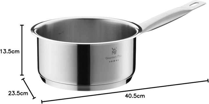 WMF Gourmet Plus Stielkasserolle 20cm, Metalldeckel mit Dampföffnung, Kochtopf klein 2,5l, Induktion