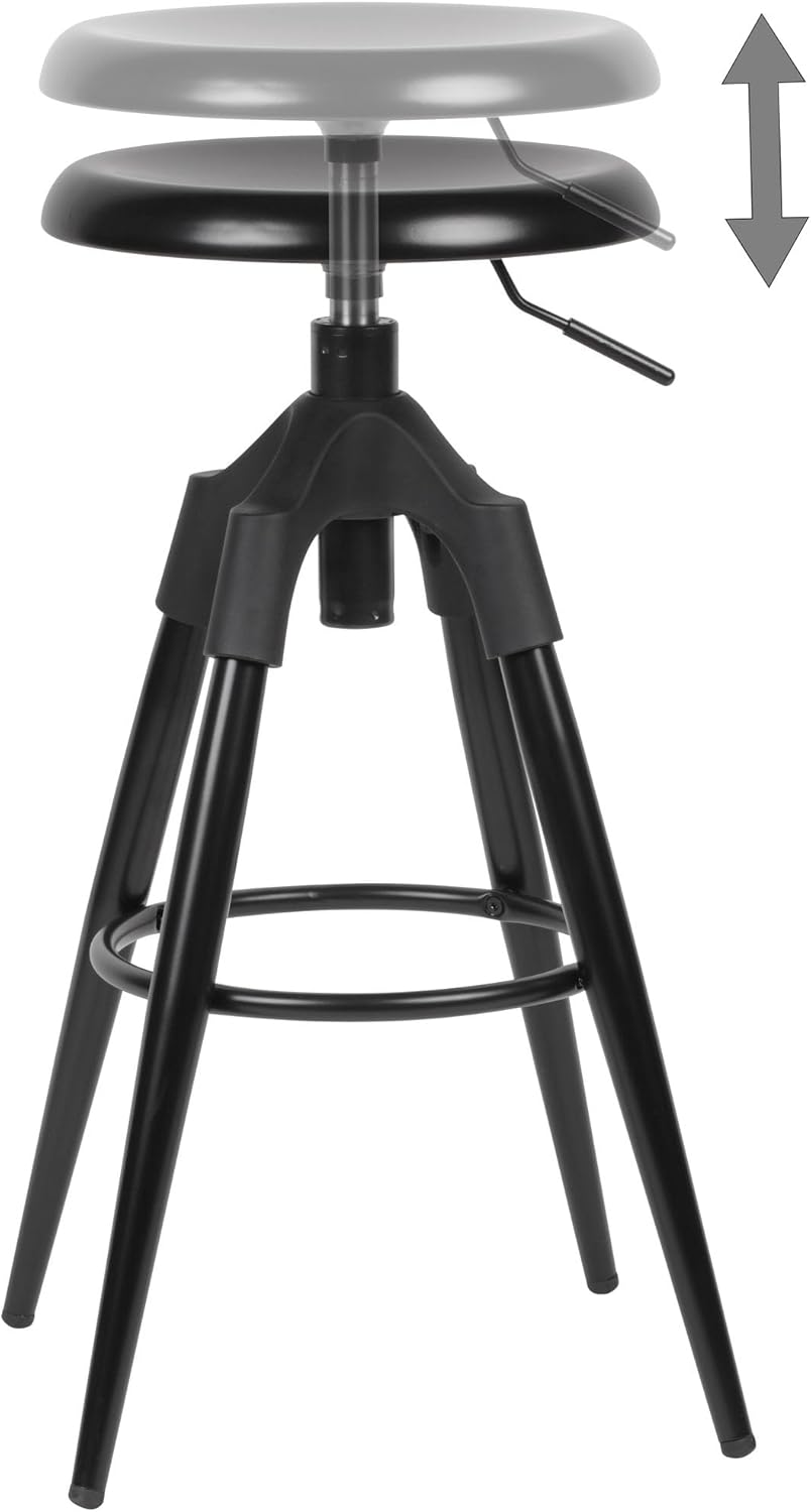 FineBuy Barhocker Metall 72-80 cm | Design Barstuhl 100 kg Maximalbelastbarkeit | Tresenhocker Indus