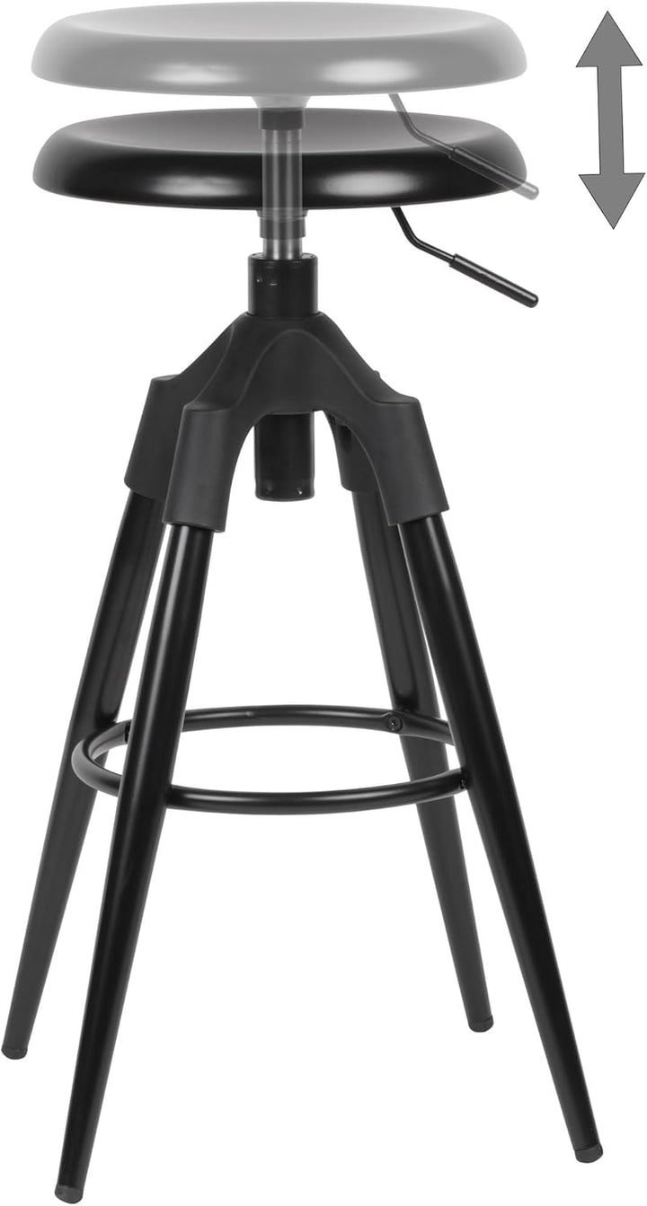 FineBuy Barhocker Metall 72-80 cm | Design Barstuhl 100 kg Maximalbelastbarkeit | Tresenhocker Indus