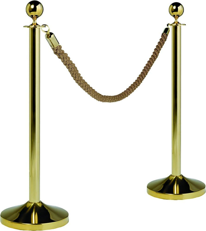 Securit Absperrsystem Classic-Seil, Bronze/Gold, Edelstahl, Braun Gold Braun, Gold Braun