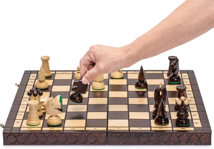 Husaria European International Chess Holzspielset King's Classic - 45 Zentimeter Grosses Schachspiel