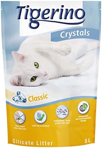 Tigerino Crystals Katzenstreu gemischt Probepackung 6 x 5 Liter stoppt Gerüche in Sekundenschnelle a