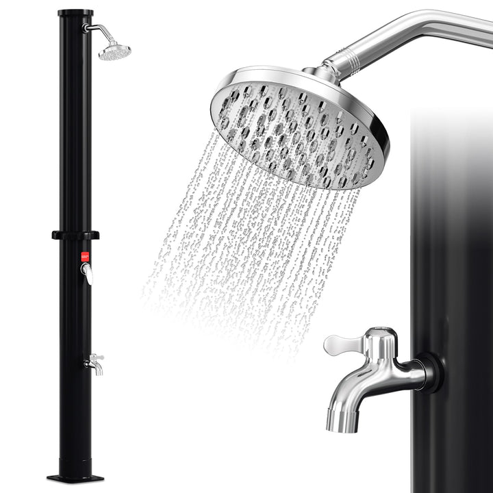 Joparri Solardusche 20 Liter, Schwarz Gartendusche, Einstellbare Temperatur bis 60°C, 50 PSI Wasserd