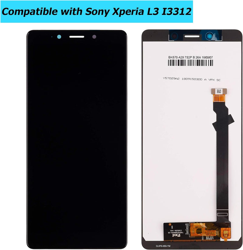 Vvsialeek Neu Ersatz LCD Display Kompatibel Für Sony Xperia L3 I3312 I4312 I4332 I3322 Schwarz LCD T