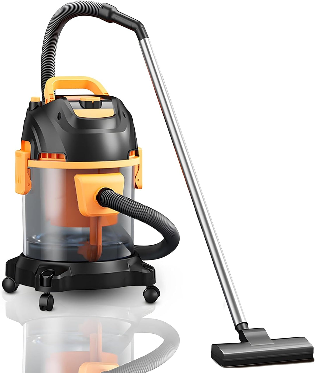 Retoo Nass-Trocken-Sauger 8m Arbeitsbereich, Staubsauger 2200W Radstaubsauger 2.5L, für Teppiche Pol