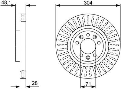 Bosch BD2149 Bremsscheiben - Vorderachse - ECE-R90 Zertifizierung - zwei Bremsscheiben pro Set