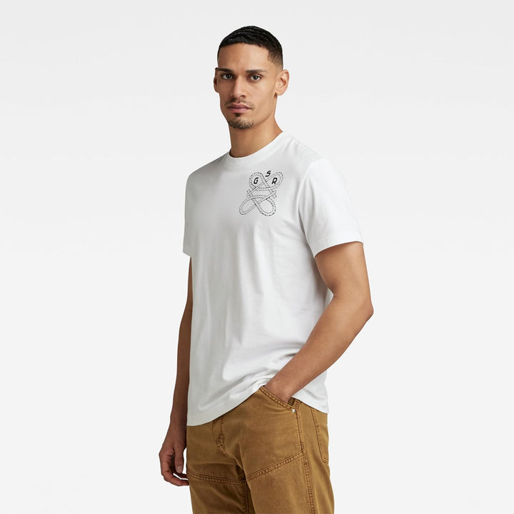 G-Star RAW Herren Puff Print Back Gr R T T-Shirts L Weiss (White D23713-336-110), L Wei&#xDF; (White