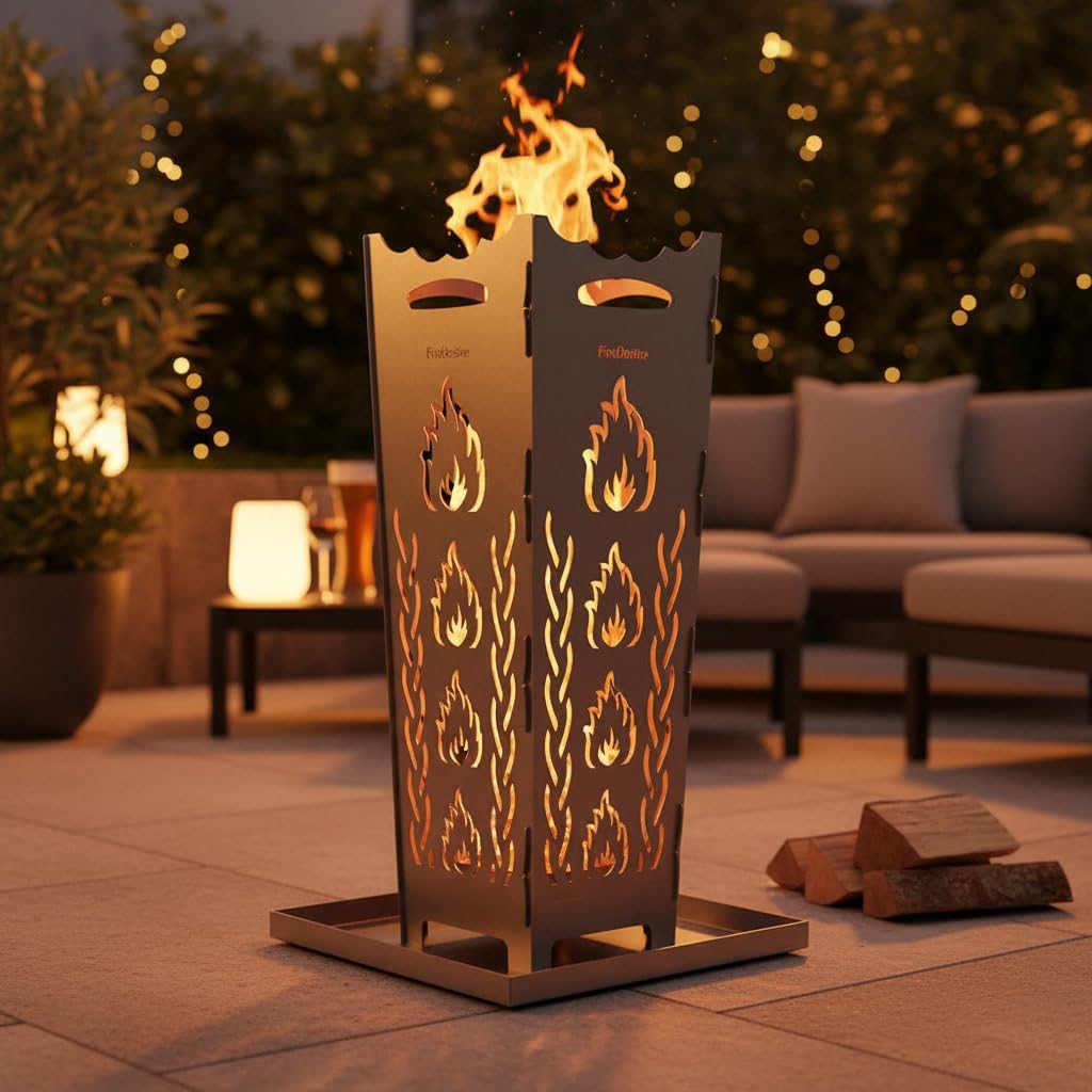FireDesire Grill Pro Feuerkorb 80cm + Grillplatte + Ascheschale, Feuertonne, Feuerschale, Grilltonne