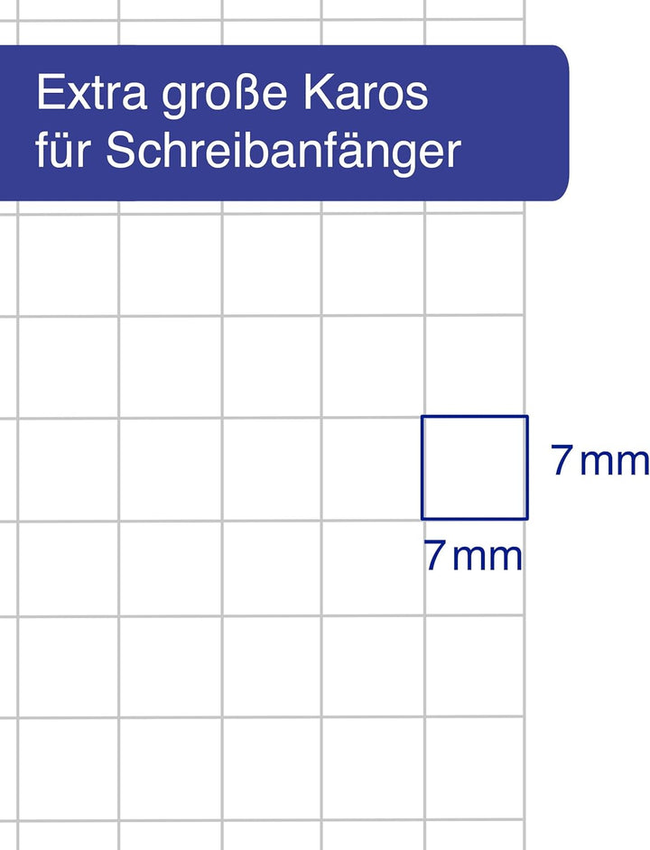 Oxford Schulheft A4, Lineatur 7R (kariert 7x7 mm mit weissem Rand), 16 Blatt, 15 Stück