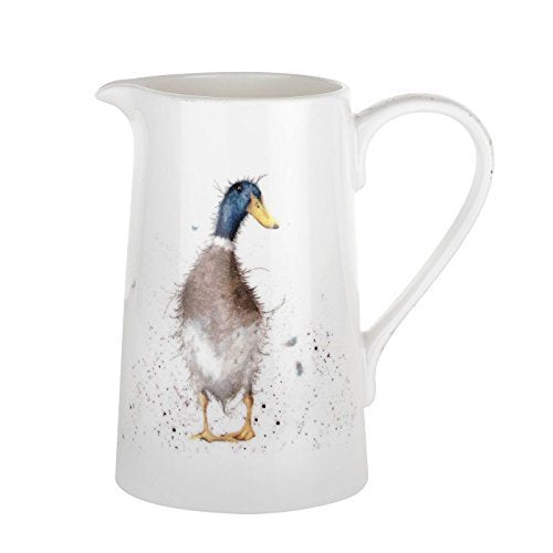 Ente Blau Braun Weiss Gelb Gross Porzellan Krug 15cm X 9.5cm X 15CM - 0.6L