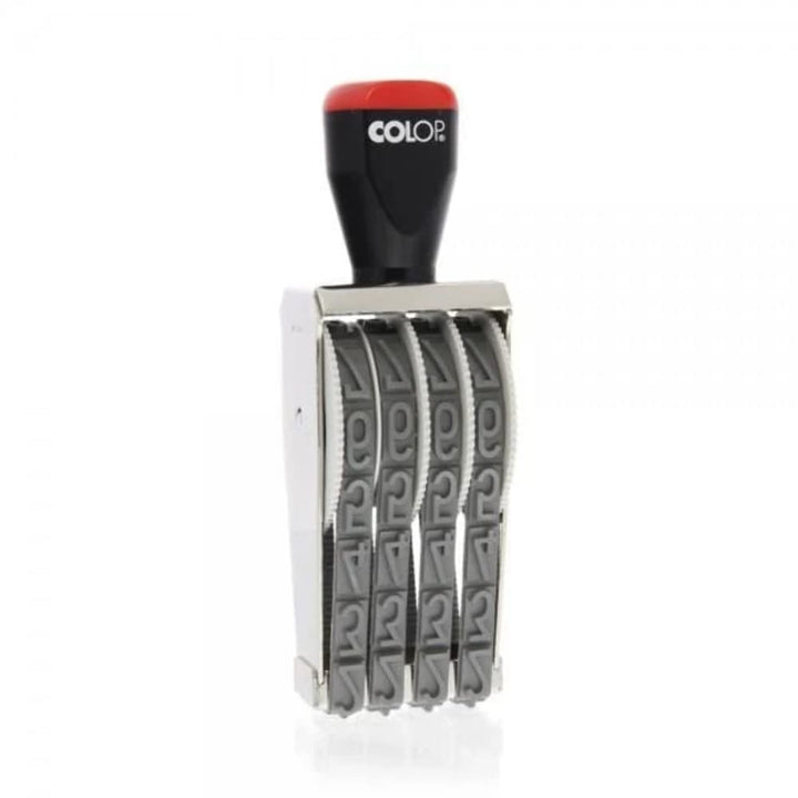 COLOP 15004 Gummi-Nummerierstempel, 108903, 15 mm, 4 Bänder-Chargen-Stempel