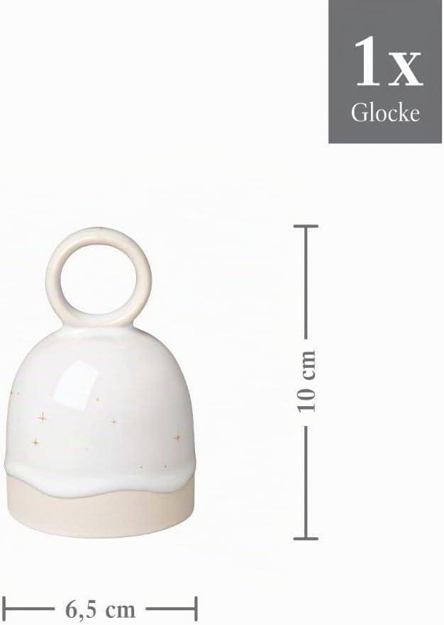 like. by Villeroy & Boch Winter Glow Tischglocke, 6,5x6,5x10 cm, Tischglocke