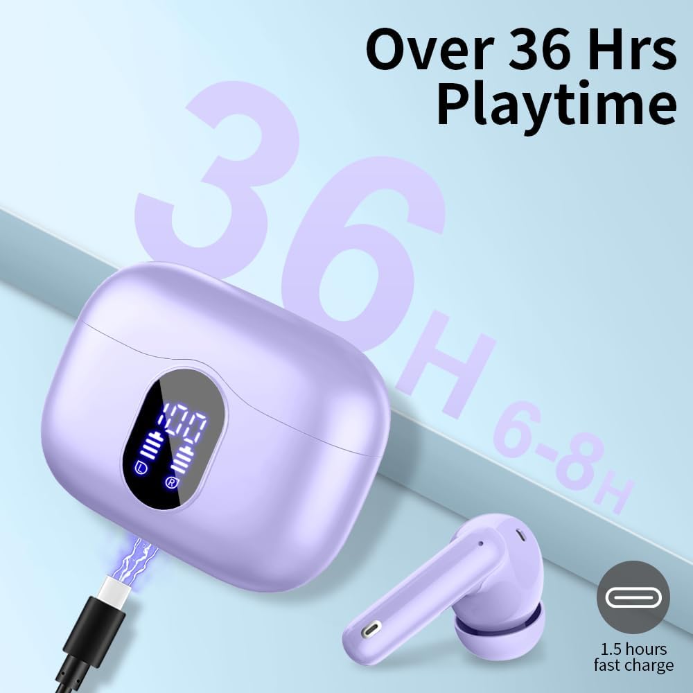 Wireless Earbuds, Bluetooth 5.4 Kopfhörer In Ear mit 4 ENC Noise Cancelling Mikrofon, Bluetooth Earb