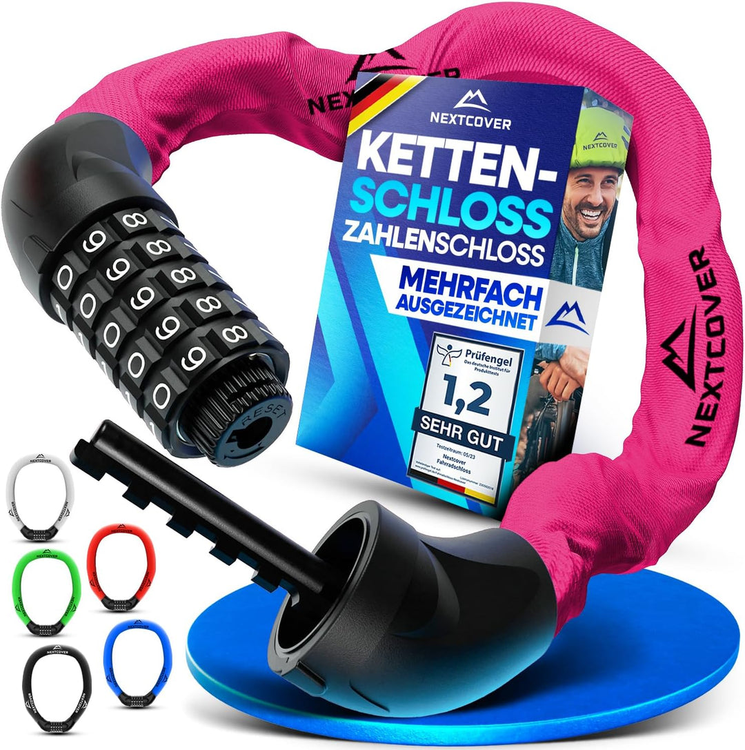 NEXTCOVER® Fahrradschloss LockOne mit Zahlencode I - [SAFESECURE] Zahlenschloss hohe Sicherheit Fahr