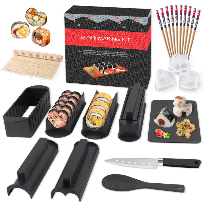 SKYSER Sushi Maker set, 20 Artikel Kit für Anfänger zum selber machen, Kann als Sushiteller verwende
