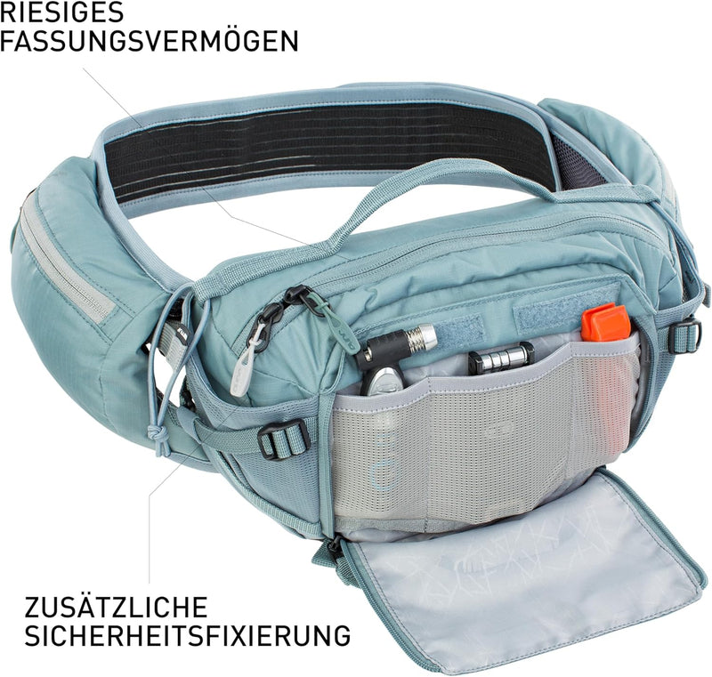 EVOC HIP PACK PRO E-RIDE 3 Hüfttasche Bauchtasche für E-Bike-Touren & Trails (3L Fassungsvermögen, A