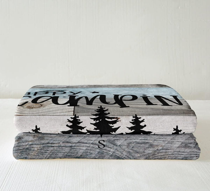 Rv 150x200cm Fleece Decke Glückliche Camping Wurf Decken für Camper, Kompass Dekor Sherpa Decke für