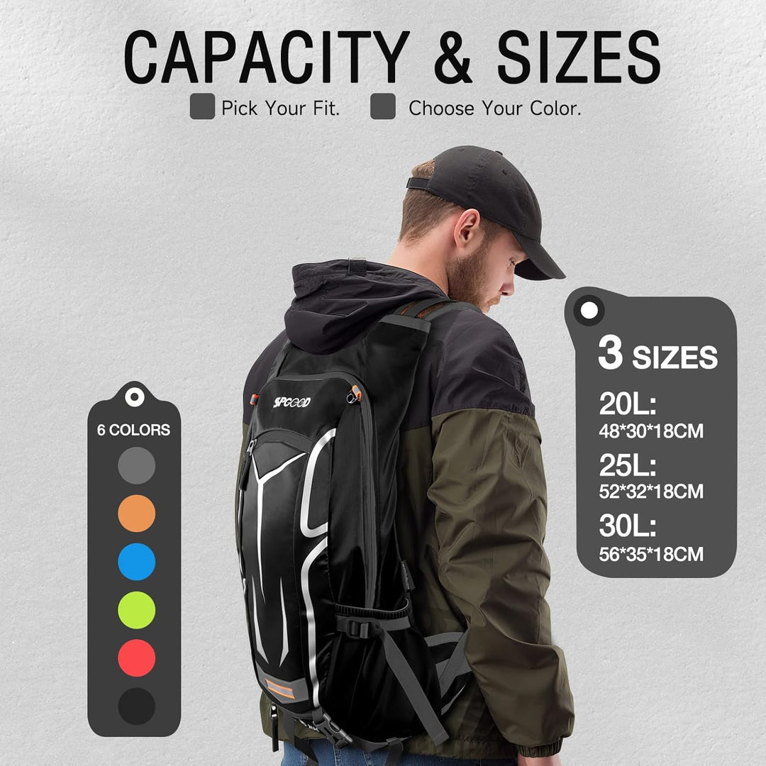 SPGOOD Fahrradrucksack 20L/25L/30L (9 Farben)-Wasserdichter Ultraleicht-für Damen & Herren Multifunk