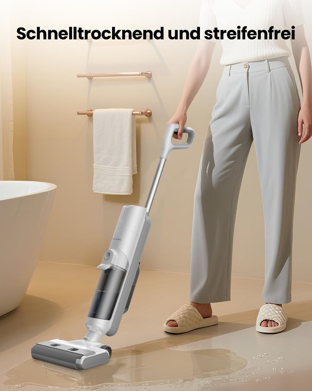 Proscenic F10 Ultra Nass Trockensauger, 60 Min Staubsauger mit Wischfunktion, Saugwischer Smart 3 in