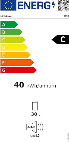 MOBICOOL FR40 Kompressor-Kühlbox mit 38 Liter Fassungsvermögen, 12/24 V und 230 V, Mini-Kühlschrank