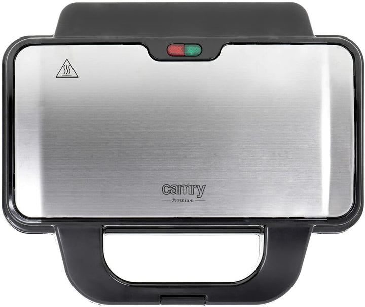 CAMRY CR 3054 Sandwichmaker XL, Toaster, 1300 W, Grillplatte mit feuerfestem Griff, Kontaktgrill mit