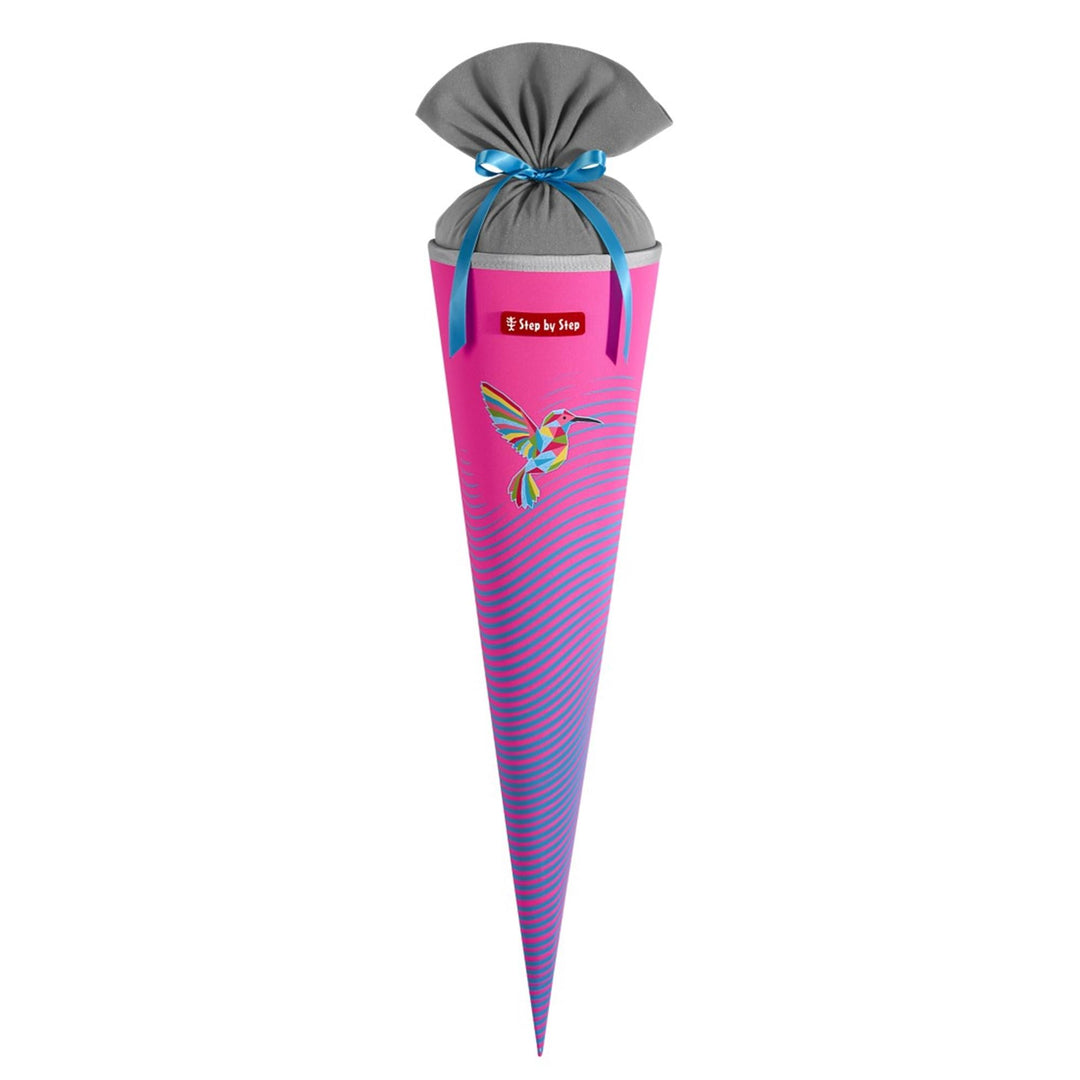 Step by Step Schultüte „Kolibri Kaja“, blau-rosa, passend zum Schulranzen, aus recycelten PET-Flasch