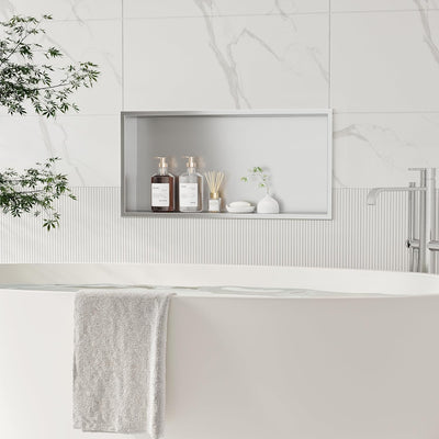 Neodrain Wandnische Dusche Edelstahl Duschnische Einzelregal Lagerung für Badezimmer 60 x 30 cm, Geb