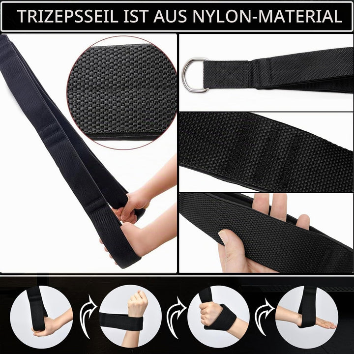 Trizepsseil Kabelzug Fitness, Kabelzug Fitnessgeräte Mit Tragetasche, Trizeps Trainingsgerät Verwend
