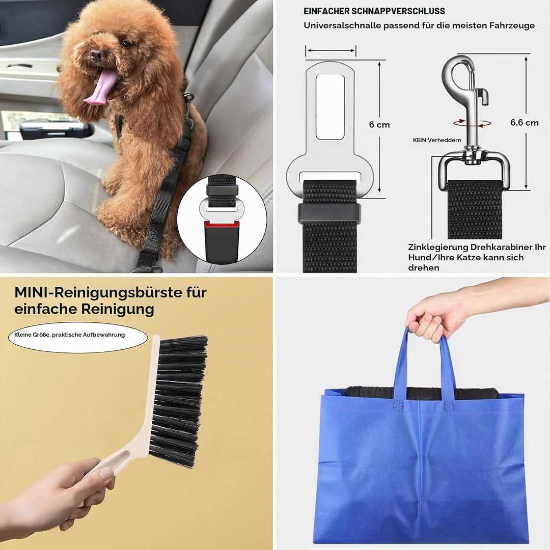 Autoschondecke Hund Rücksitz 136x 119cm Universal Nylon Car Seat Cover Dog Schwarz Hundedecke für me