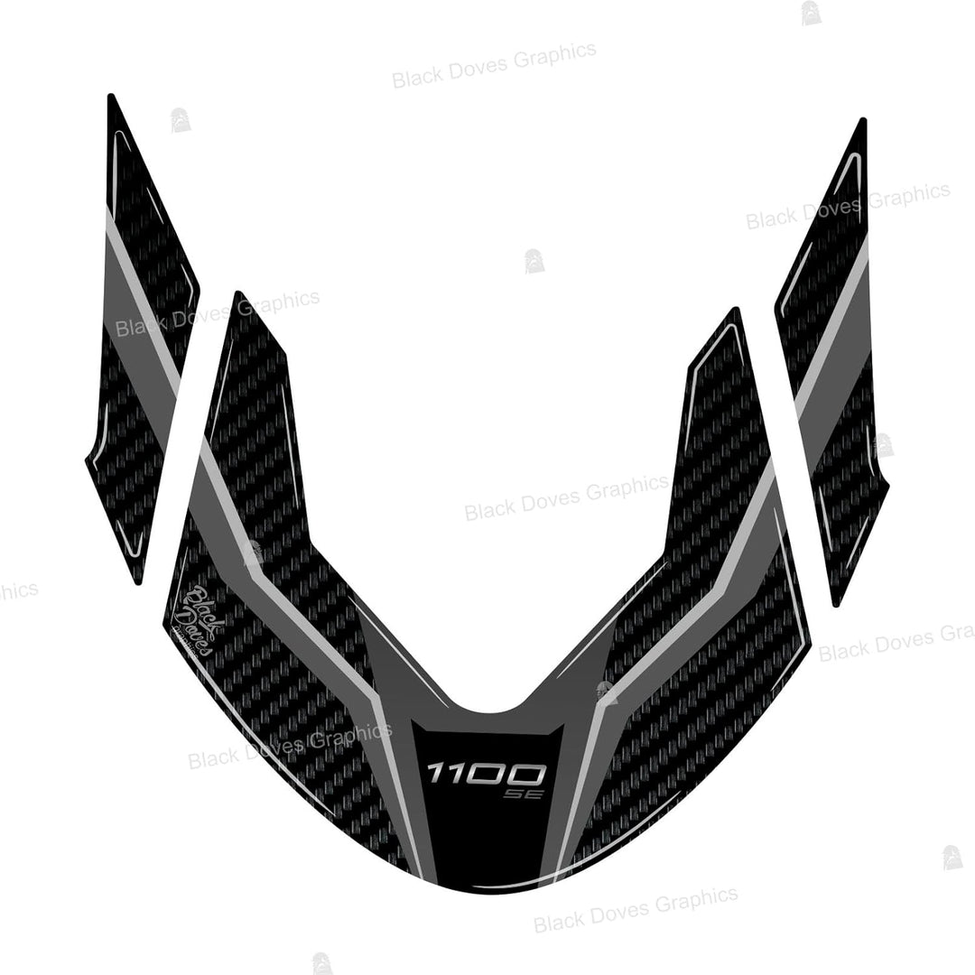 Black Doves Graphics 3D-Aufkleber aus Harz kompatibel mit Kawasaki Z1100 2026 (BK1) | Made in Italy