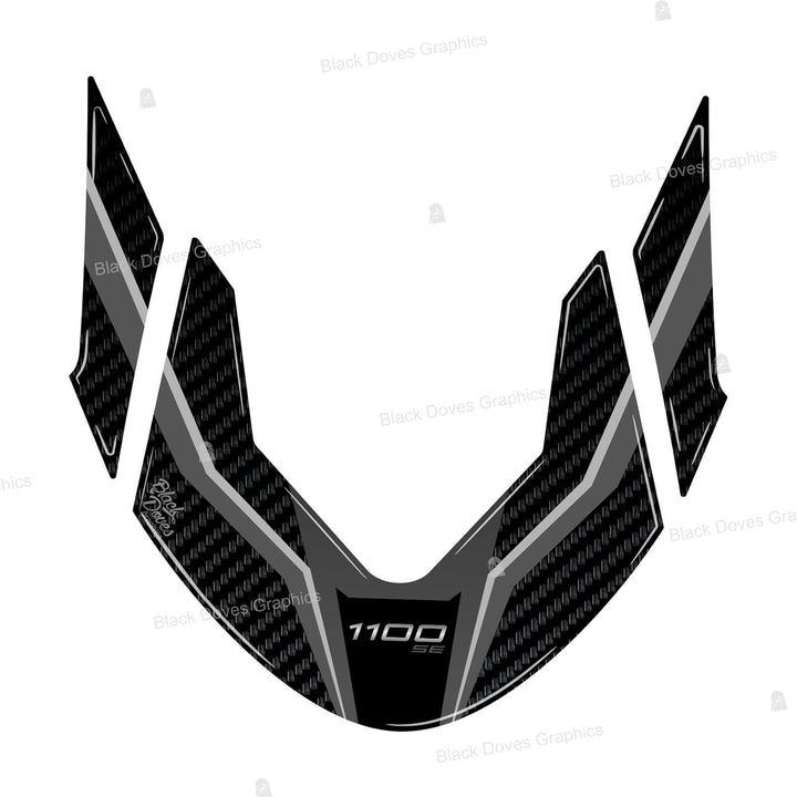 Black Doves Graphics 3D-Aufkleber aus Harz kompatibel mit Kawasaki Z1100 2026 (BK1) | Made in Italy