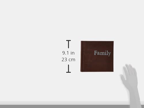 Pioneer Familie Text Design genäht Velourslederimitat Cover Foto Album, braun