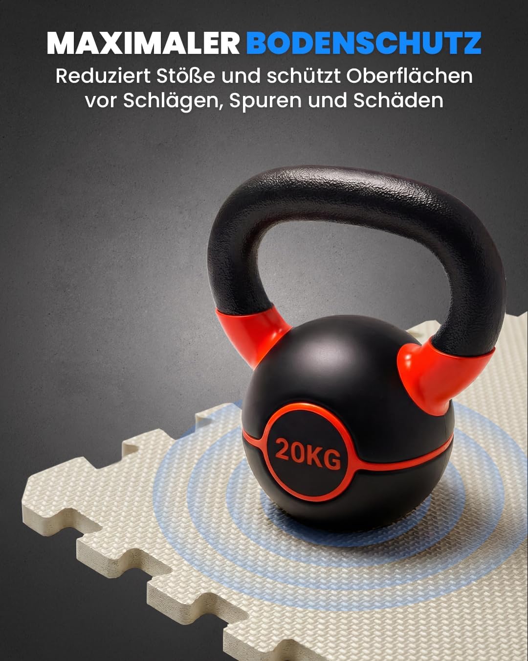 unycos - Bodenschutzmatte Set【12/20/28 Teile】Puzzlematte 30x30 cm, Rutschfeste Schutzmatten per Fitn