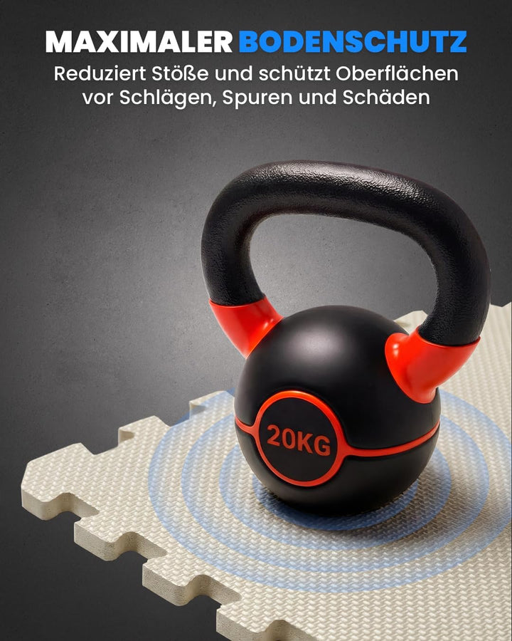 unycos - Bodenschutzmatte Set【12/20/28 Teile】Puzzlematte 30x30 cm, Rutschfeste Schutzmatten per Fitn