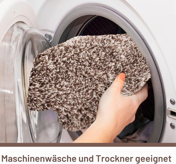 FCSDETAIL rutschfeste, Hochflor Badteppiche, Maschinenwaschbare Badematte, Badvorleger mit Wasserabs