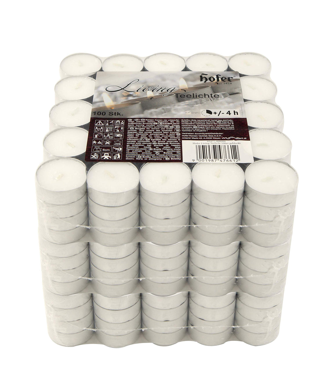 Hofer Kerzen Teelichter tealight ohne duft, 300 Stück Set, in Metallhülsen, bis zu 4h Brenndauer, Du