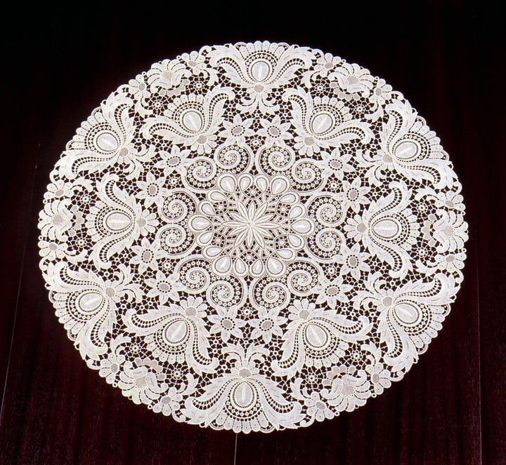 Plauener Spitze by Modespitze 67952 Design Plauen, Gre 30 cm rund, creme, Champagner 30 cm (Rund), 3