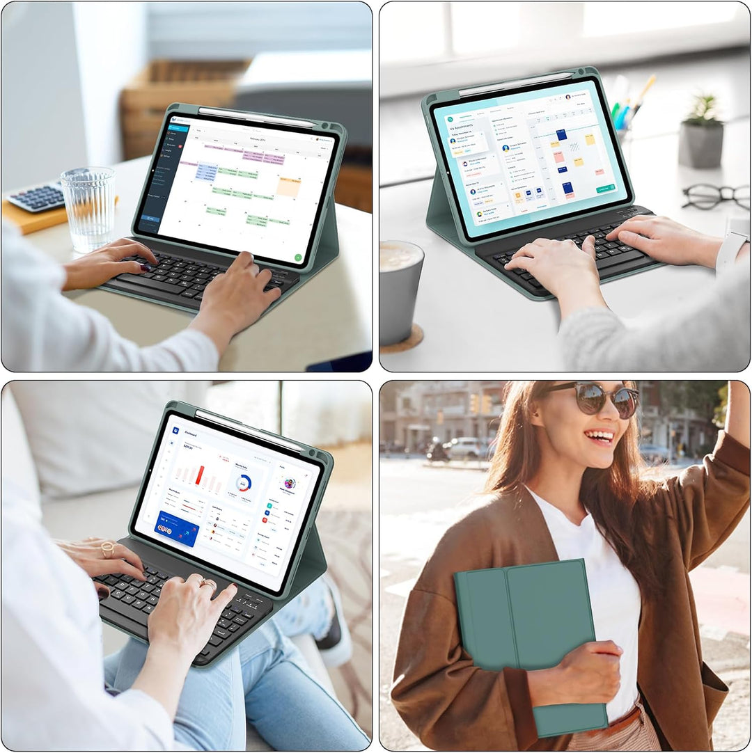 IVEOPPE Tastatur für iPad Air 11” M4 2026/M3 2025/M2 2024, Schutzhülle mit Stifthalter, Hülle mit Bl