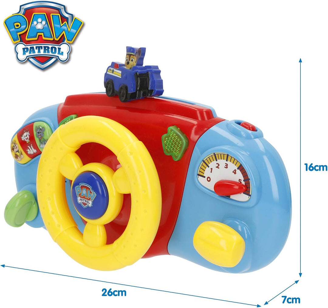 COLORBABY Paw Patrol Lenkrad für Kinderwagen, Befestigungsgriff, buntes Design, Marshall, Chase, Sky