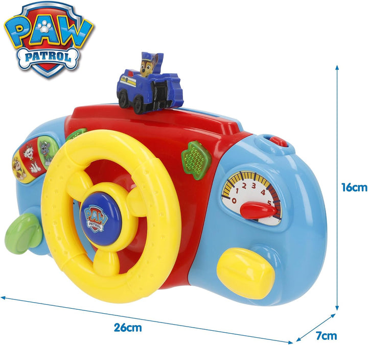 COLORBABY Paw Patrol Lenkrad für Kinderwagen, Befestigungsgriff, buntes Design, Marshall, Chase, Sky