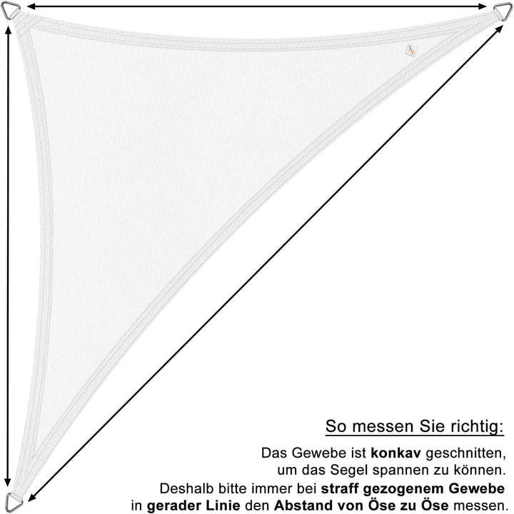 hanSe Sonnensegel rechteckig, Segeltuch Rechteck, 3x5m in Sand, aus Polyester, wetterbeständig, mit