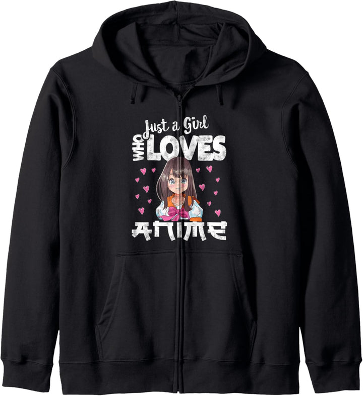 Just a Girl who loves Anime Tee, Funny Otaku Manga Kawaii Kapuzenjacke